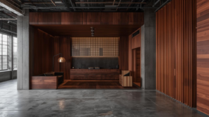 Industrial Dingin? Hangatkan dengan Aksen Kayu Bengkirai yang Kuat!