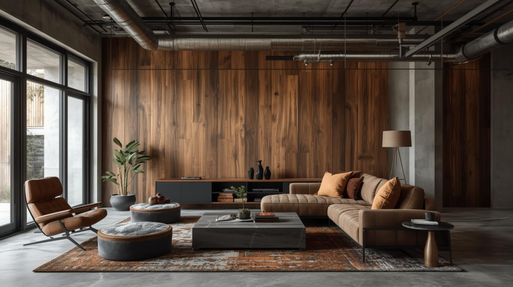 Industrial Dingin? Hangatkan dengan Aksen Kayu Bengkirai yang Kuat!