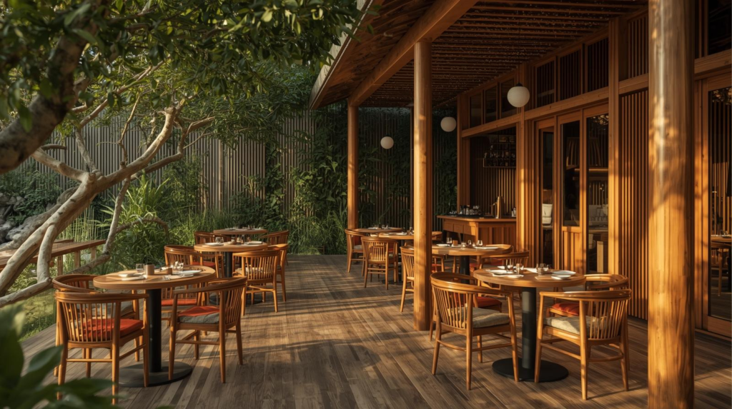 Kayu Bengkirai untuk Outdoor Restoran & Kafe
