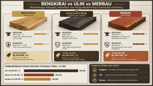 Bengkirai vs Ulin vs Merbau Perbandingan Kekuatan, Keawetan, dan Harga
