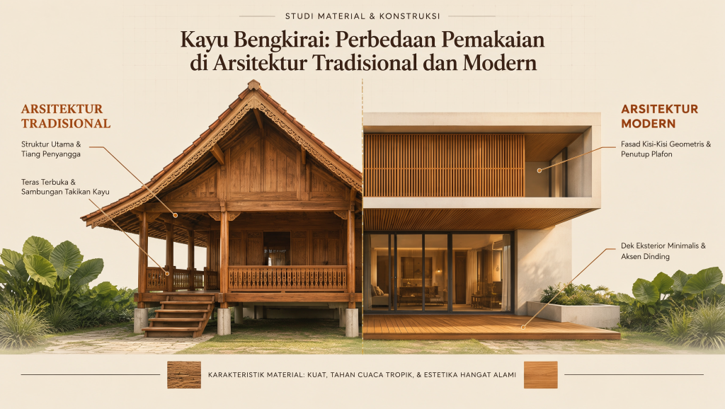 Kayu Bengkirai Perbedaan Pemakaian di Arsitektur Tradisional dan Modern